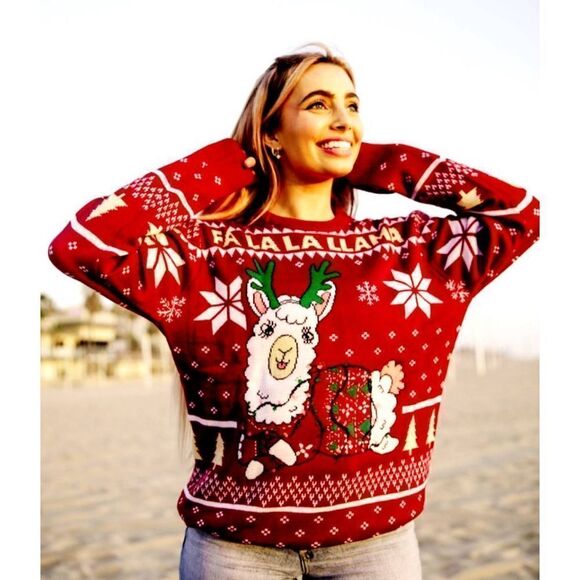 NWOT RARE COLLECTIBLE LEXI LLAMA HOLIDAY SWEATER - Picture 1 of 4